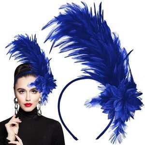 Women's 1920s Feather Fascinator Headband, Fascinators Hat For Women Tea 2675